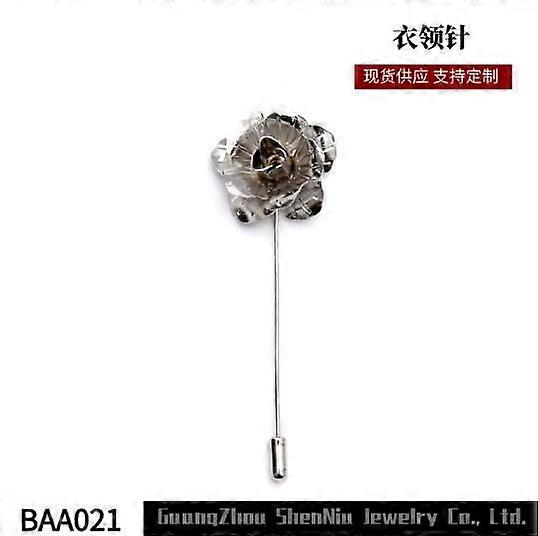 2 件男士西装金属玫瑰翻领花别针复古花朵胸花别针派对商务婚礼西装燕尾服胸花配饰