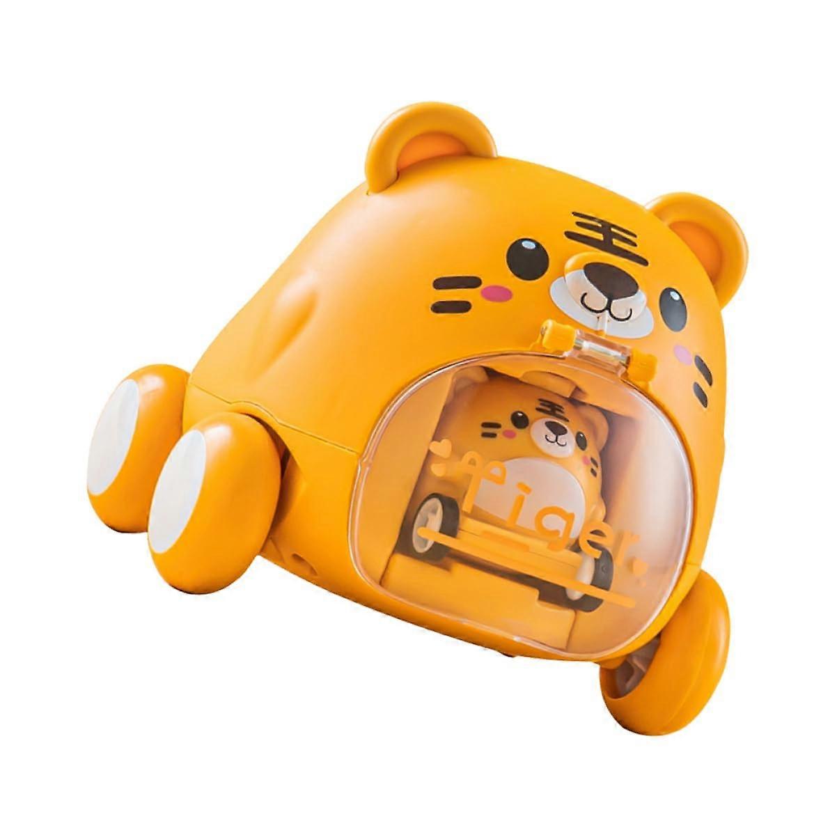 Pull-Back Tiger Shaped Toy Car for Kids - Safe Interactive Learning Vehicle for Miniature Play, Enhances Creativity & Hand-Eye Coordination