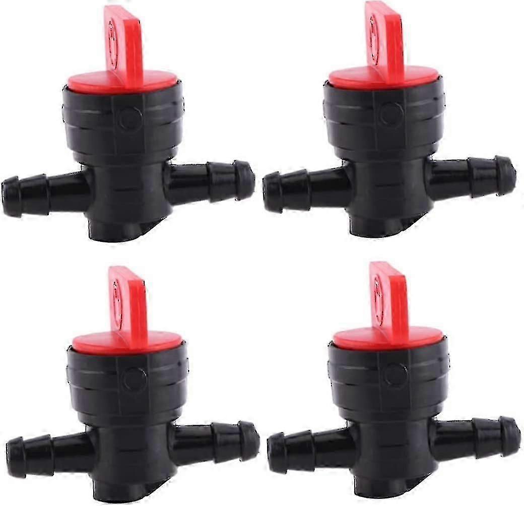 Inline-Kraftstoffhahnventil für Rasenmäher und Fahrräder - 1/4 Zoll (4 Stück, rot)