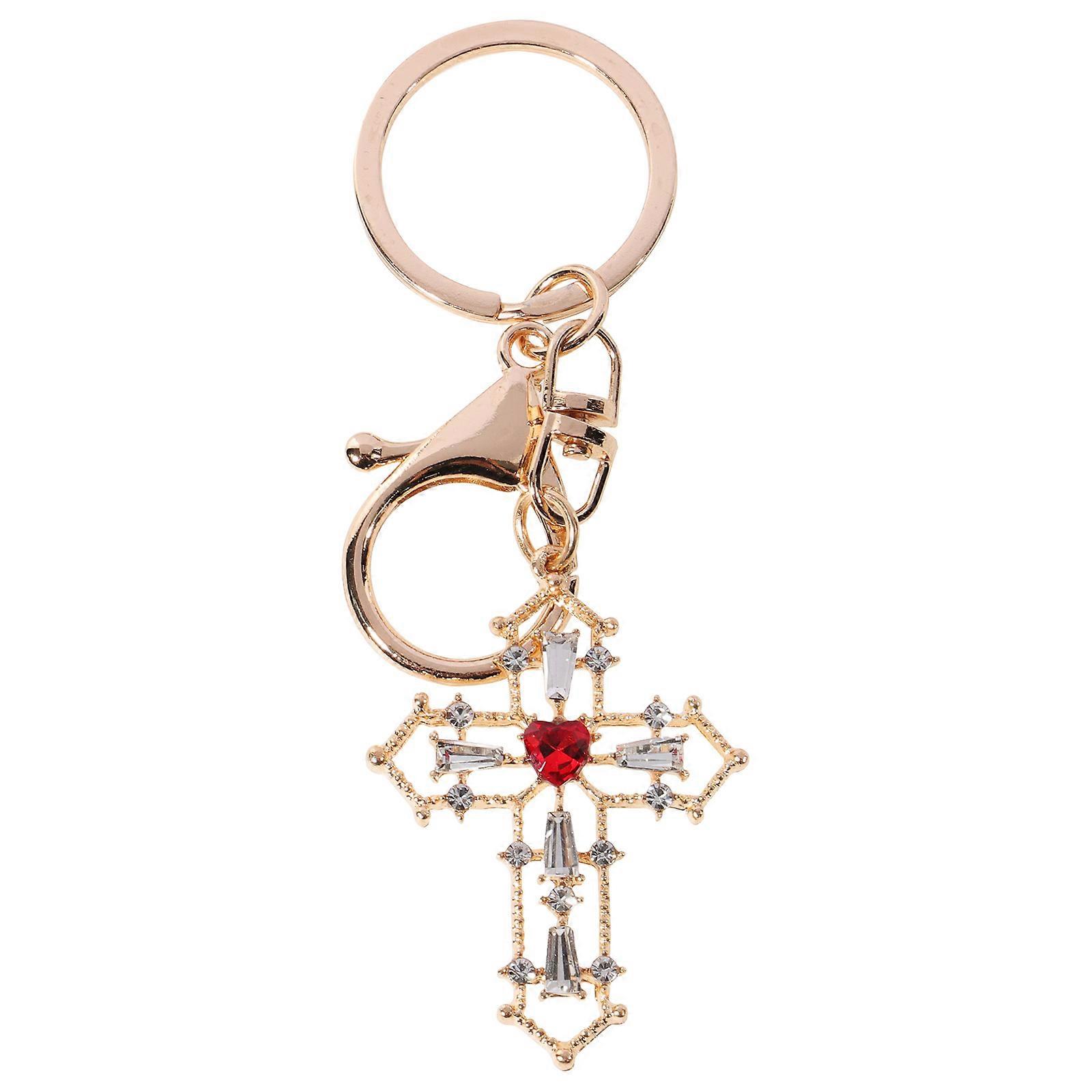 5Pcs Multi Color Cross Keyring Hanging Charm For DIY Pendants Gifts Durable Alloy Style