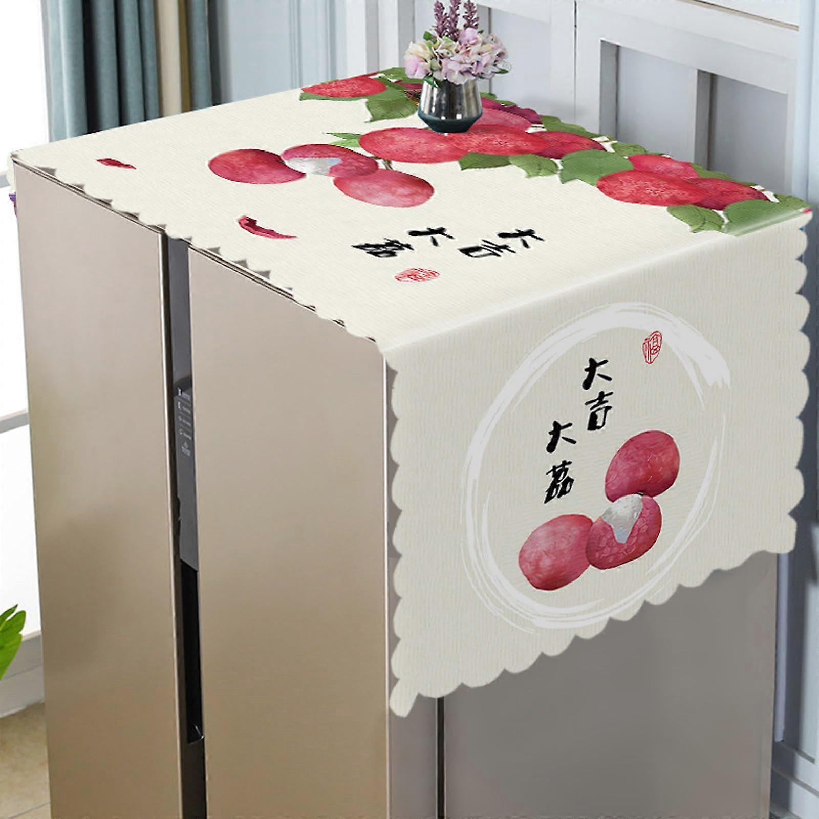 Kühlschrank Staubdichte Abdeckung 65x170 cm, Multifunktionale Staubschutzabdeckung für Waschmaschine und Geschirrspüler, Apricot