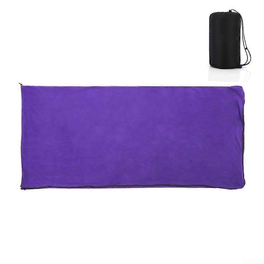 Lightweight camping sleeping bag with multifunctional fleece lining for hikers and travelers, Purple