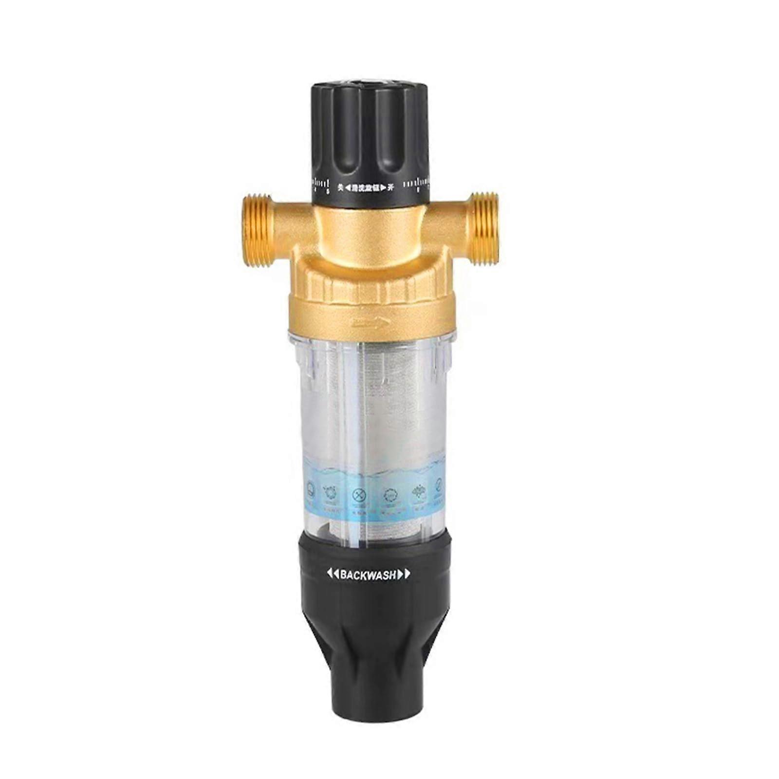 Reusable Spin Down Sediment Water Filter, 3T/H, 40 Micron Reusable PreFilter System, Protector for Well Water Hose, Sediment Filter (F25mm)