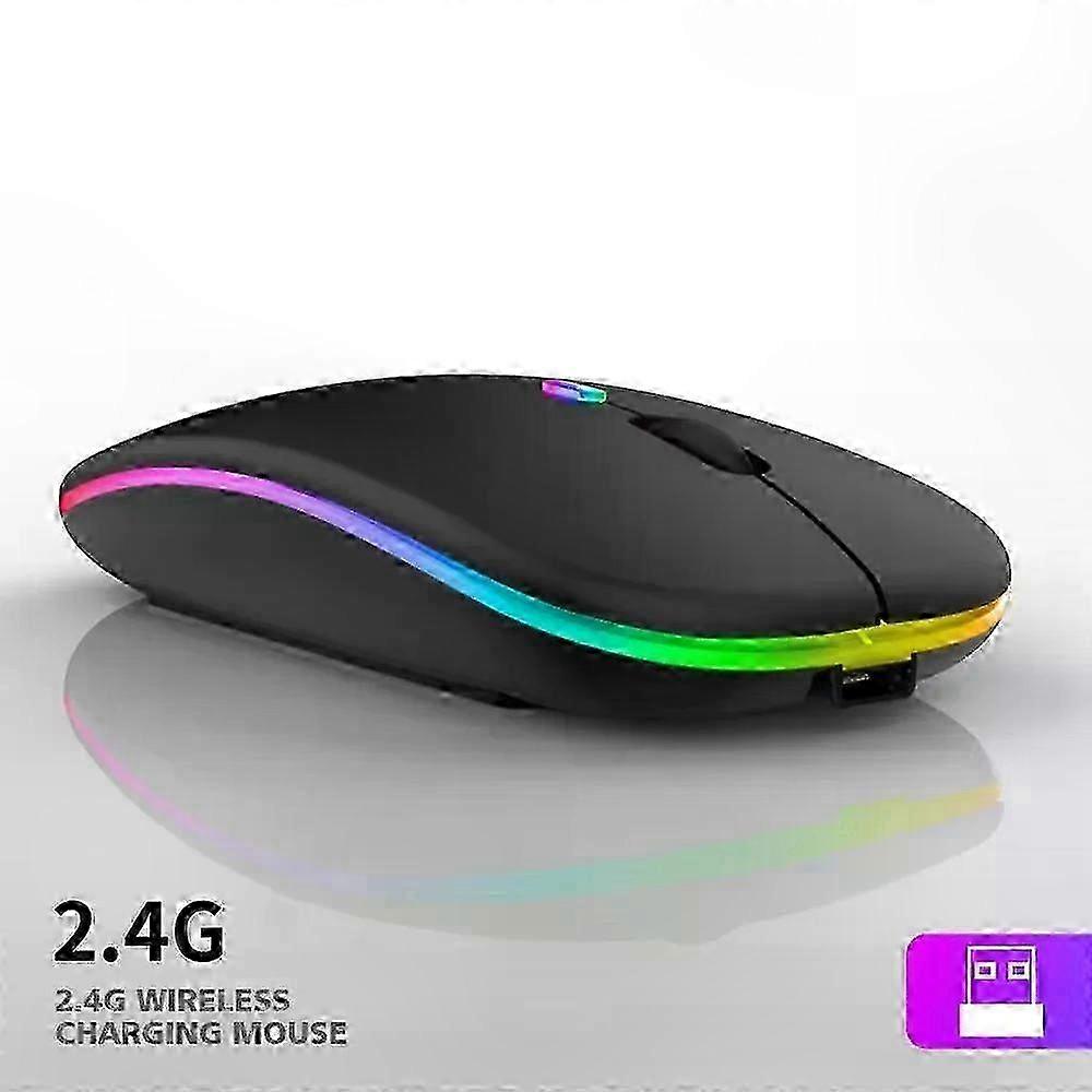 Wireless Bluetooth Mouse 5.2 2.4G Rechargeable Silent Mouse 1600DPI for Laptops and Tablets