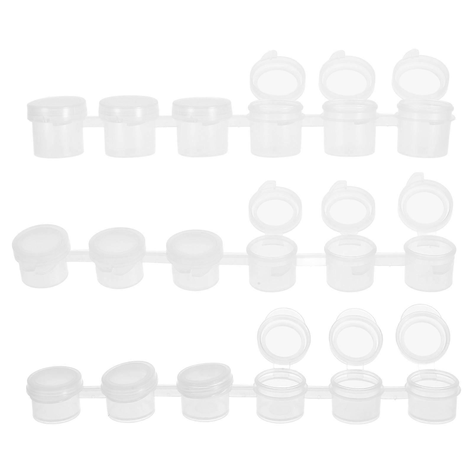Transparent Paint Pots Mini Plastic Jars for Craft with 30Pcs Refillable Containers