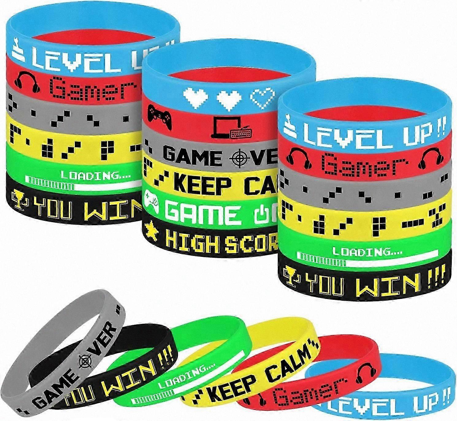 18-Pack Rubber Wristbands for Gaming Events and Parties