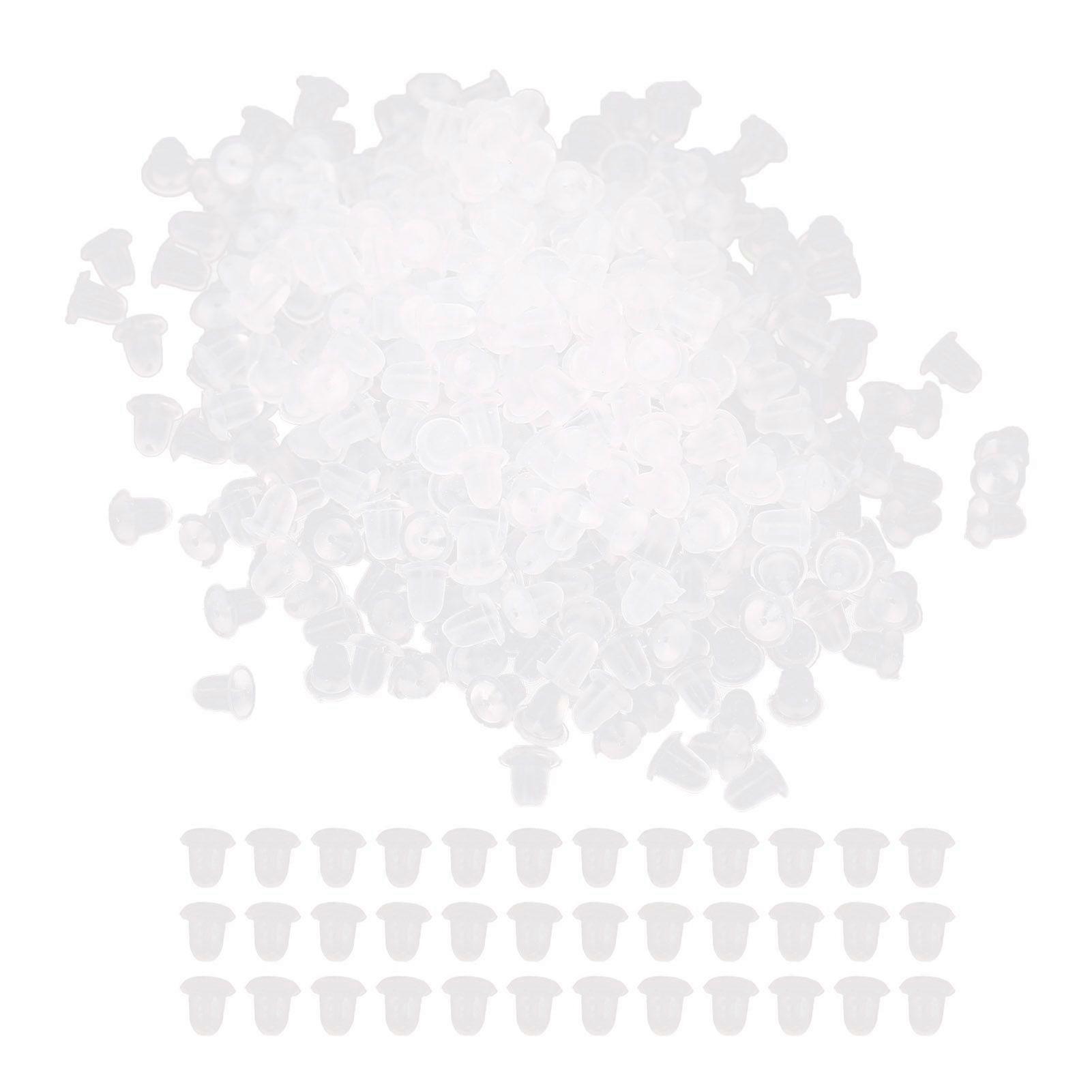 500pcs Transparent Silicone Earrings Back Earrings Backing Earplug Replacement Accessory