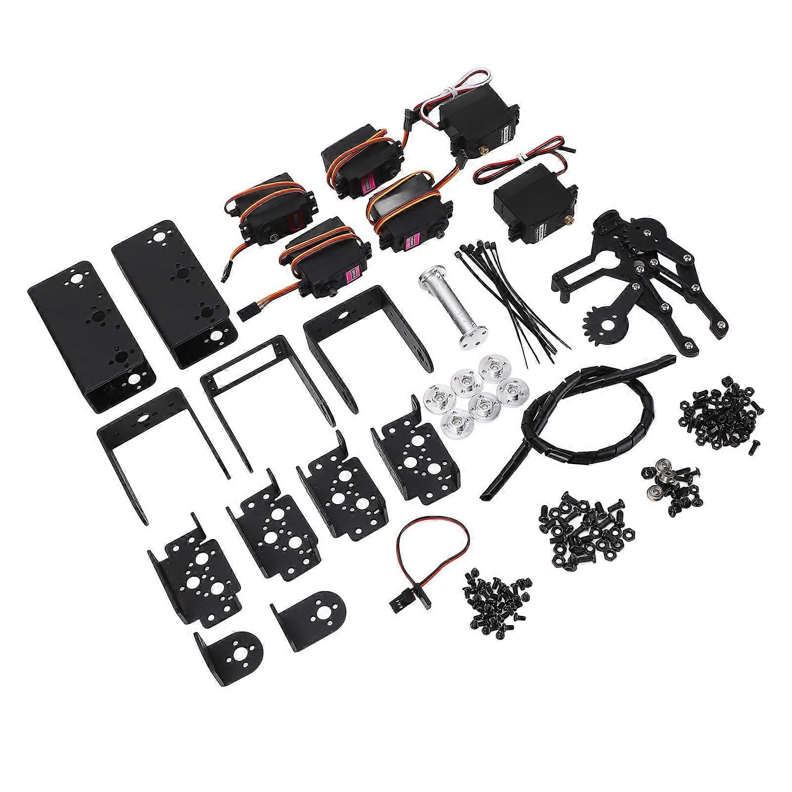 6DOF Mechanical Arm Claw Kit Black Analog Servo 4.8V-7.2V
