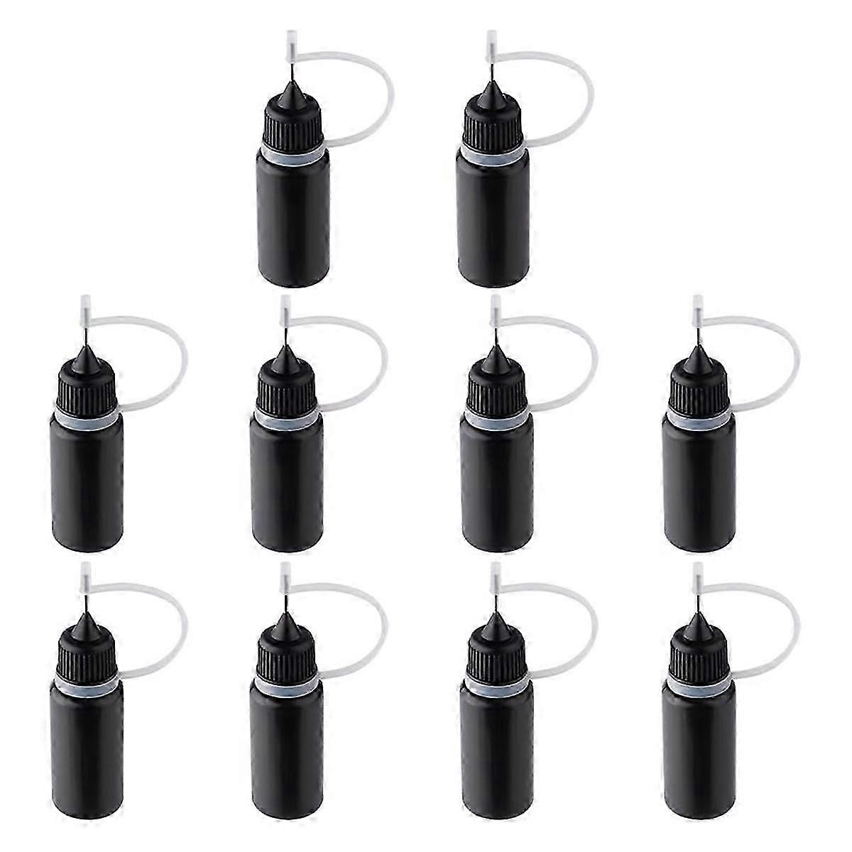Precision Tip Applicator Bottles Black Metal Needle Plastic Bottle