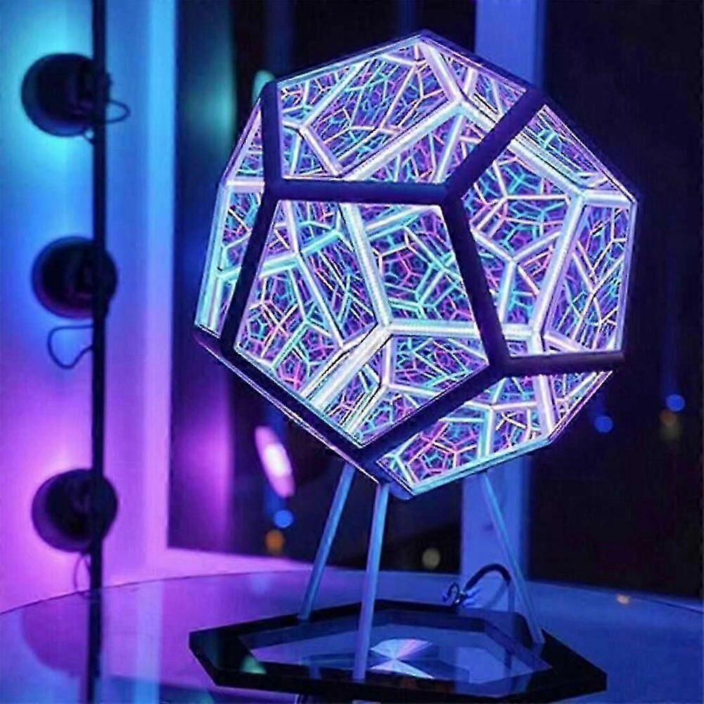 Infinity Dodecahedron Light - Creative Christmas Decoration with Cool Colours for Night