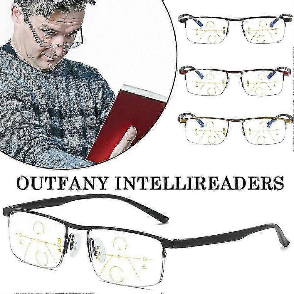 Blue-light reading glasses in black, red and gold, available in 100-400 degrees, improve reading efficiency