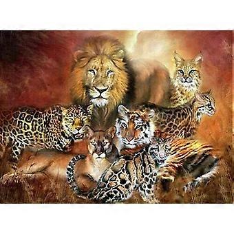 Quebra-cabeças de Madeira para Adultos 300/500/1000 Peças Tigre Leão Jaguar Quebra-cabeças Únicos em Forma de Animal para Crianças e Adolescentes, Jogos Educativos Divertidos para a Família 