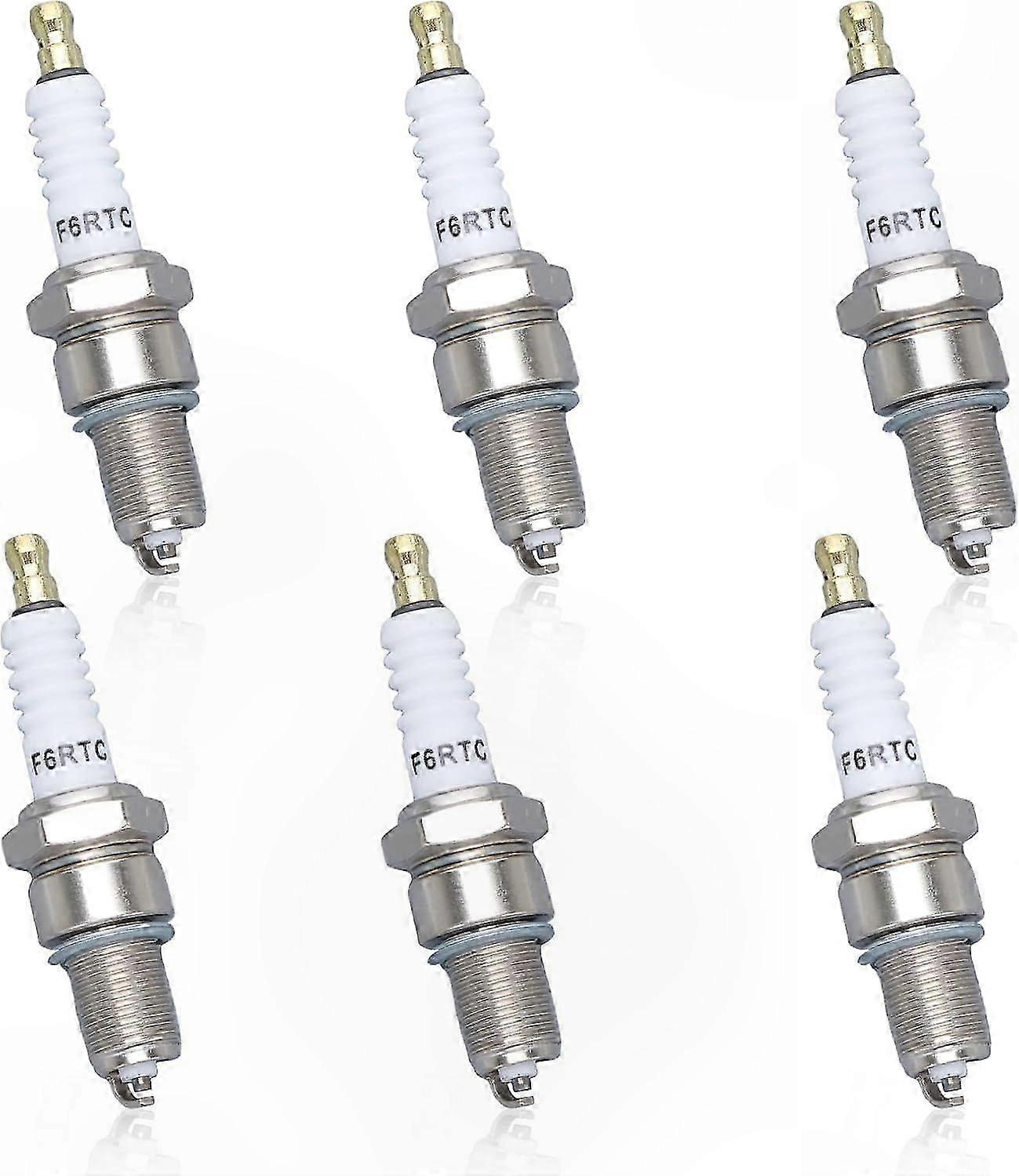 6-Pack Spark Plugs Compatible with F6RTC, RN9YC, RN10YC, RN11YC, BPR6ES, MTD 951-10292, 751-10292 for Lawn Mowers, Snow Blowers, Generators