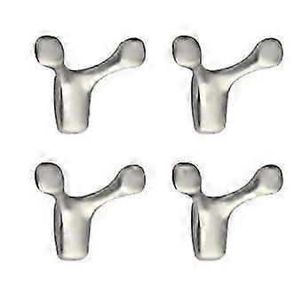 4pcs Wall-mounted Clothes Hook Cow Horn Hook Coat Hook Brushed Silver