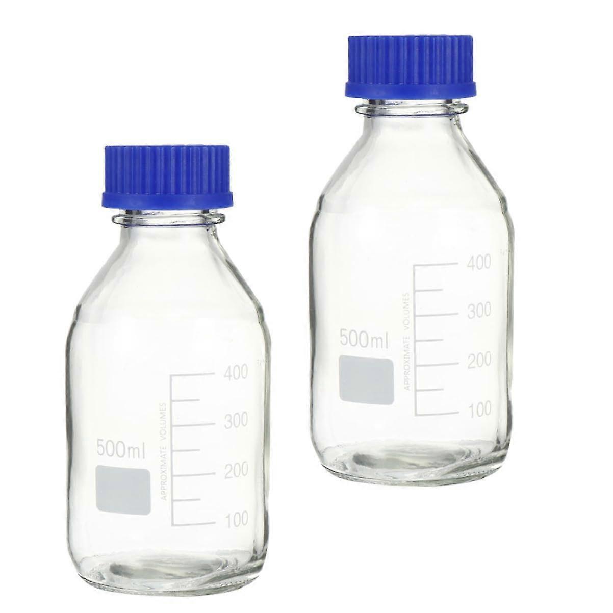 2pcs Reagent Bottle with Scale 250ml Laboratory Sample Container for Accurate Measurement Chemistry Experiments