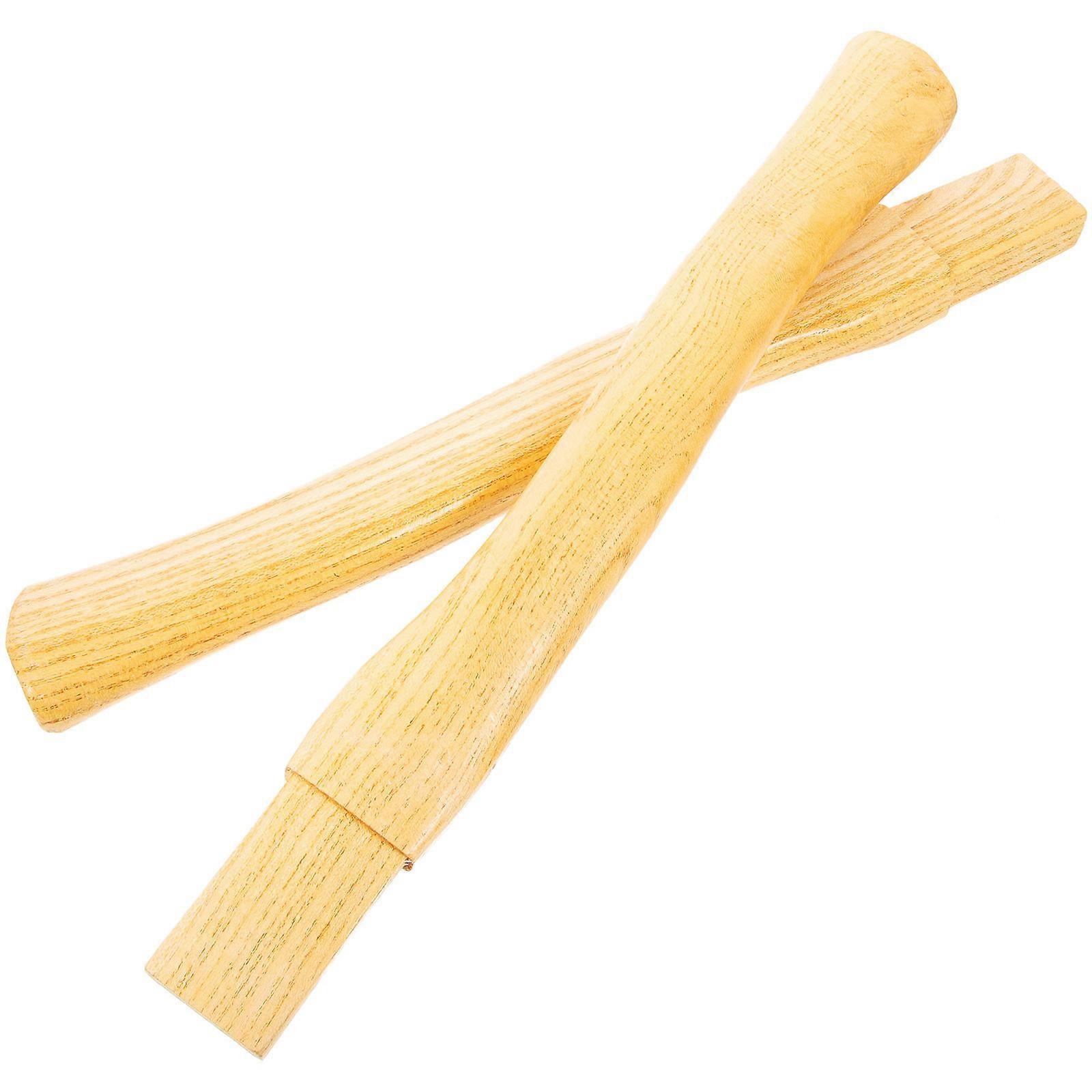 Beige Wooden Handle Replacement for Home Use 2Pcs Durable Accessory