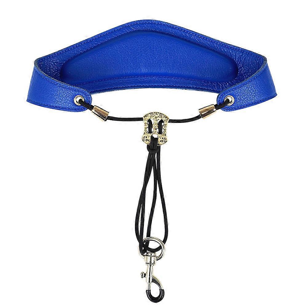Blue Saxophone Strap with Adjustable Design for Musical Instrument Lightweight and Durable PU Material 7.8 Inches