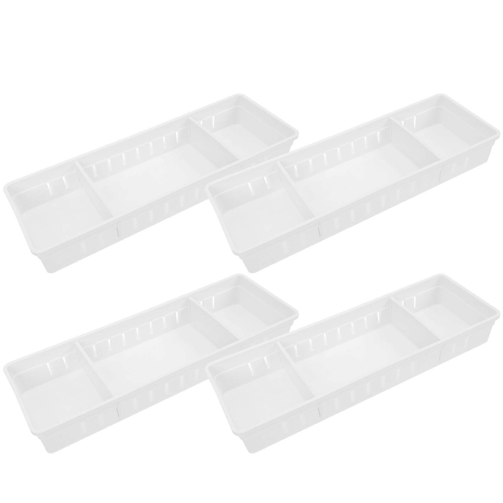 Plastic Storage Boxes Set of 4 for Kitchen Use Simple White PP Material