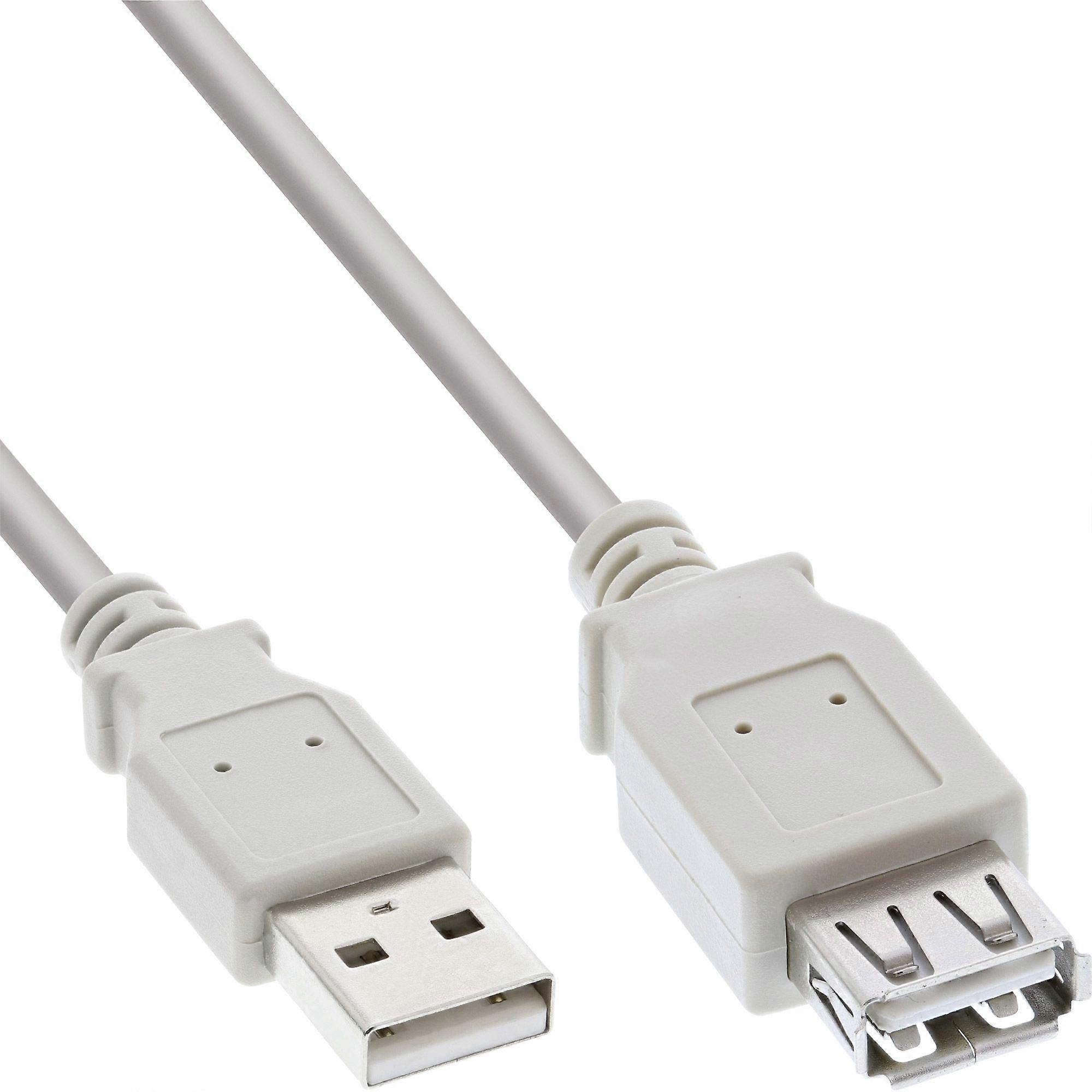 InLine 34610X USB Type A Verlengkabel - 1 Meter - USB 2.0 - Beige