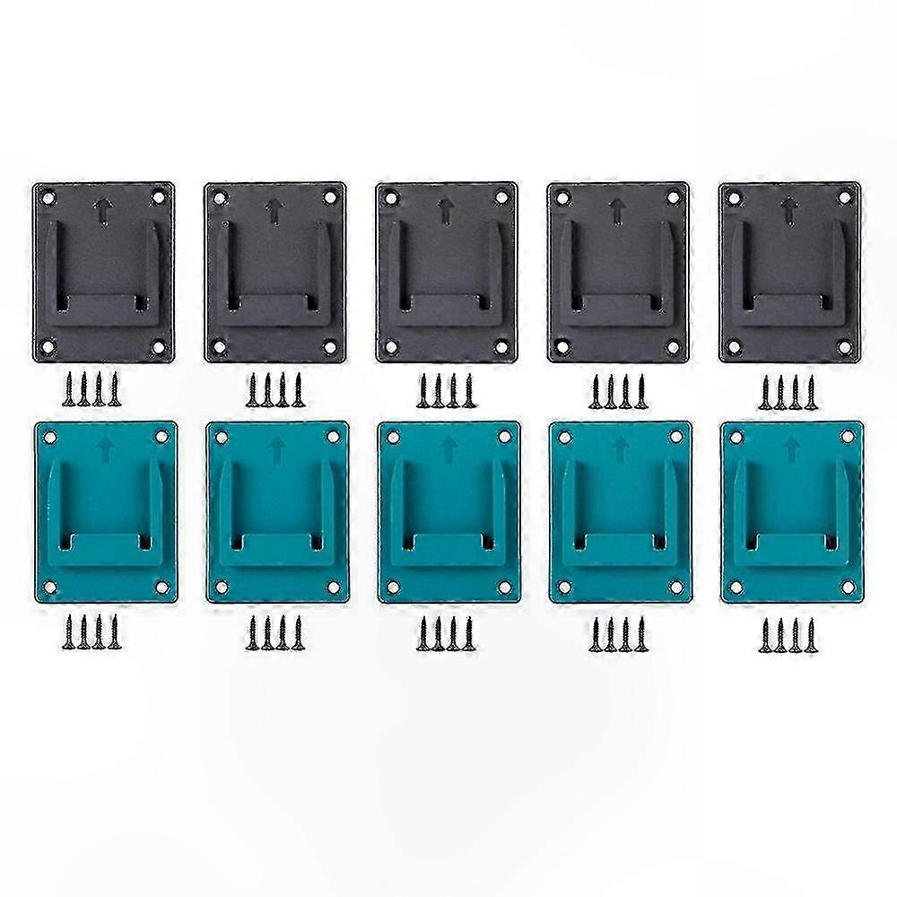 10-Pack Wall Mount Storage Bracket for 18V Batteries, Compatible with Various Tools