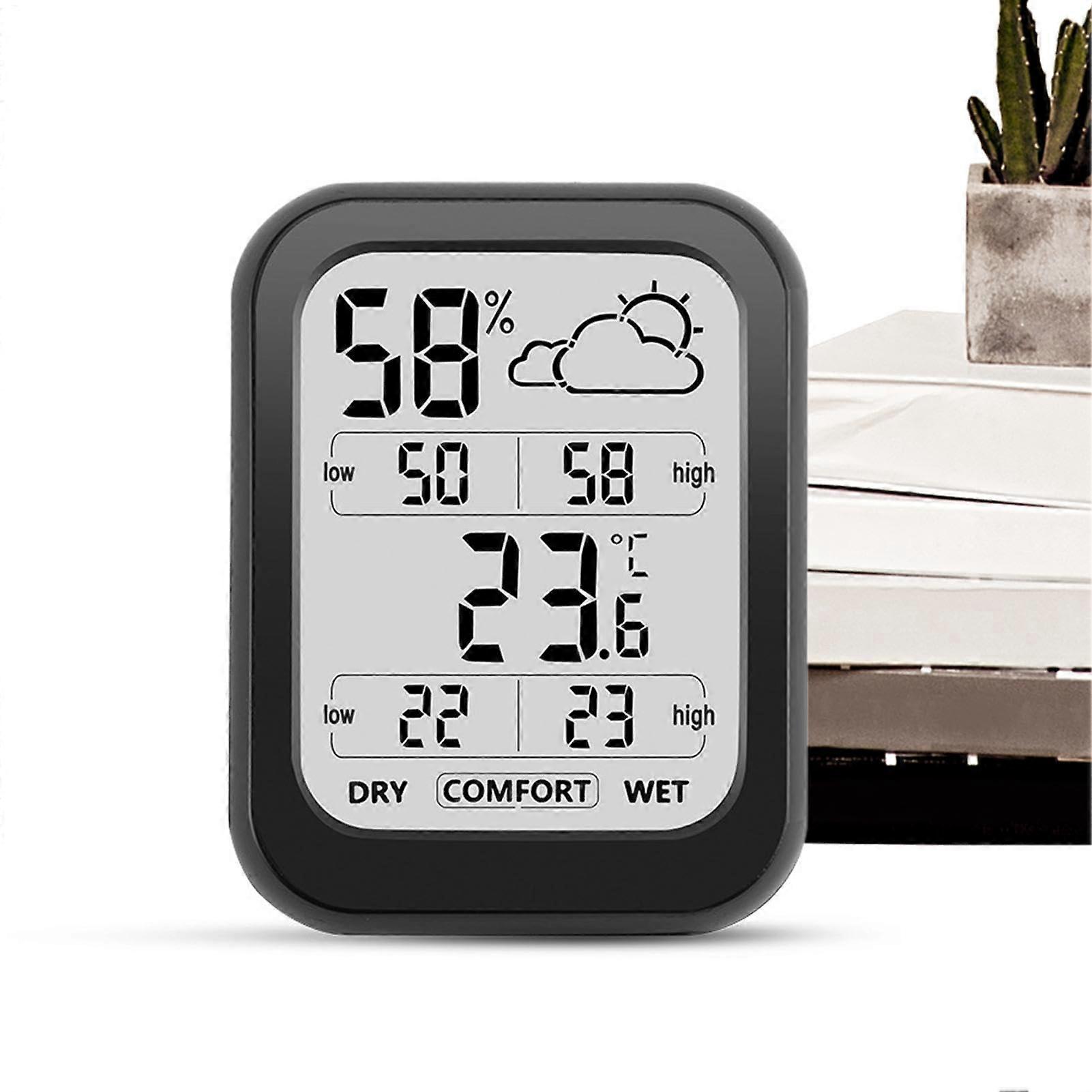 Digital Humidity Meter Indoor RealTime Temperature Monitor With Weather Forecast C/F Temperature Display Bedroom