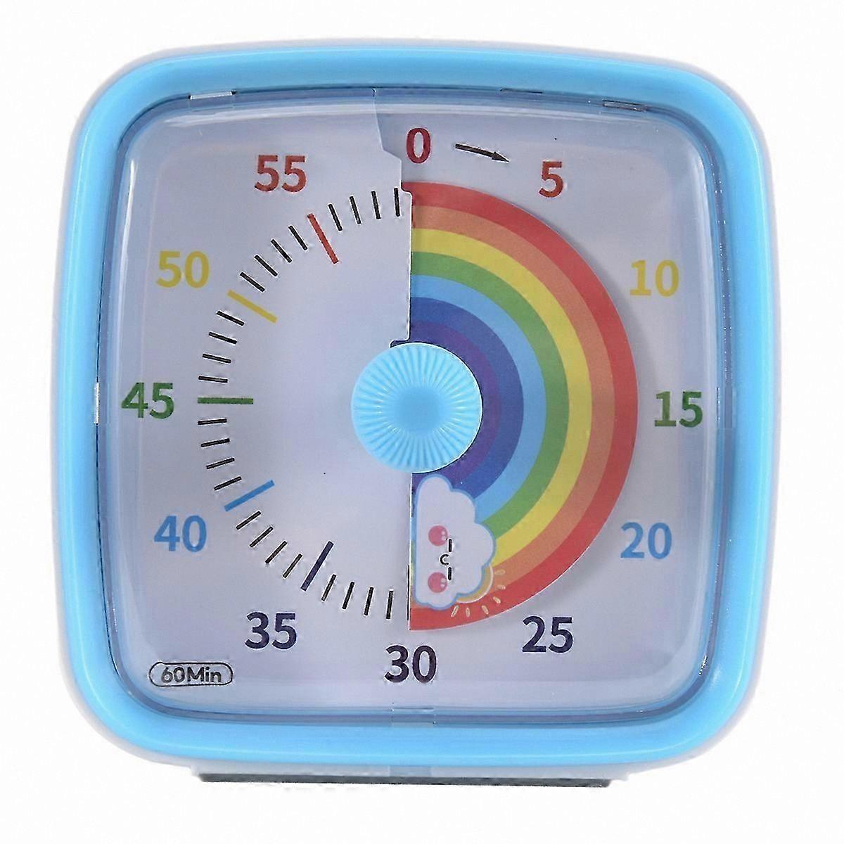 60-Minute Visual Timer with Night Light, Pomodoro Countdown Timer, Rainbow Pattern for Kids