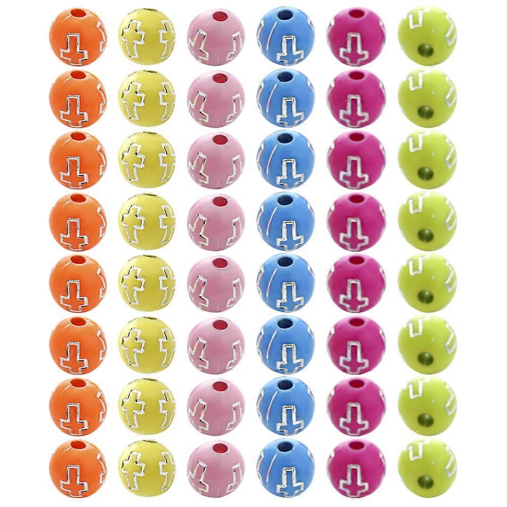 Cross Beads Round Spacer Beads for Bracelet Making 400Pcs Assorted Color