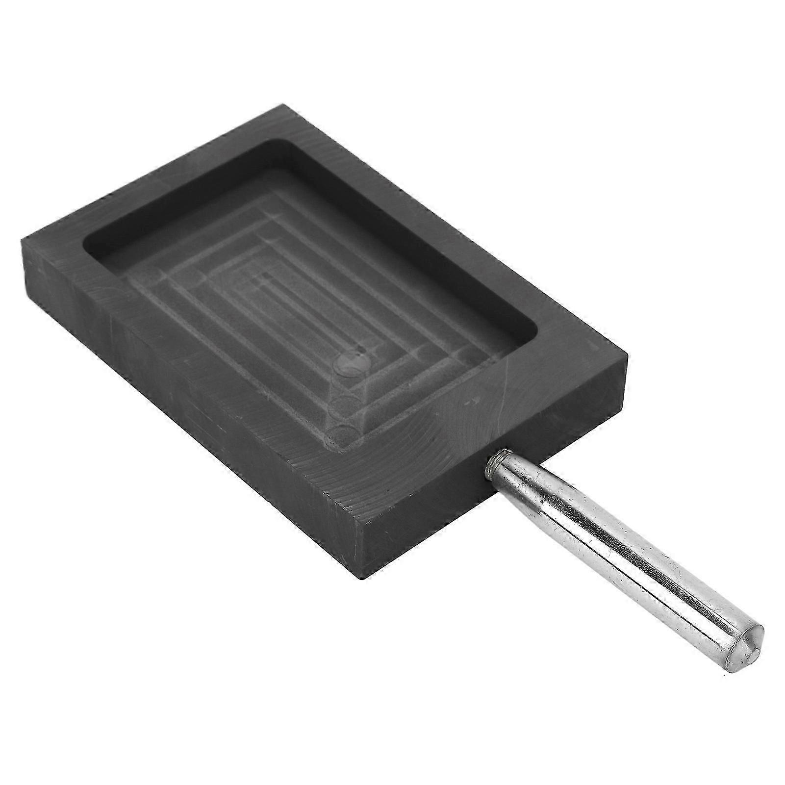 Graphite Casting Mold Metal Ingot Mold Crucible with Handle for Melting Refining Gold Silver Copper