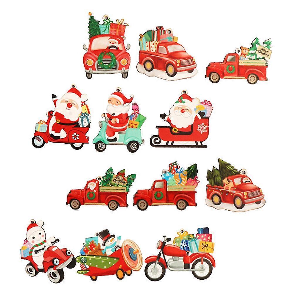 Wooden Christmas Tree Ornaments for Decor 12Pcs Xmas Tree Hanging Decorations