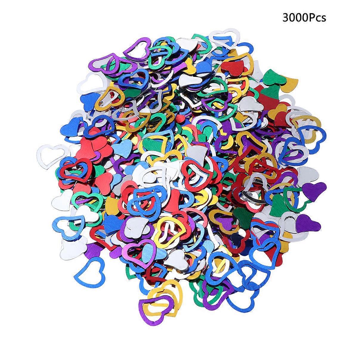 Heart Shape Present Embellishment for Anniversary Decor Assorted Color Quantity 3000Pcs
