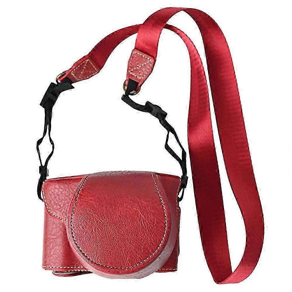 For Fujifilm X-M5 Protective Cover Litchi Textured PU Leather Camera Case with Shoulder Strap Myi