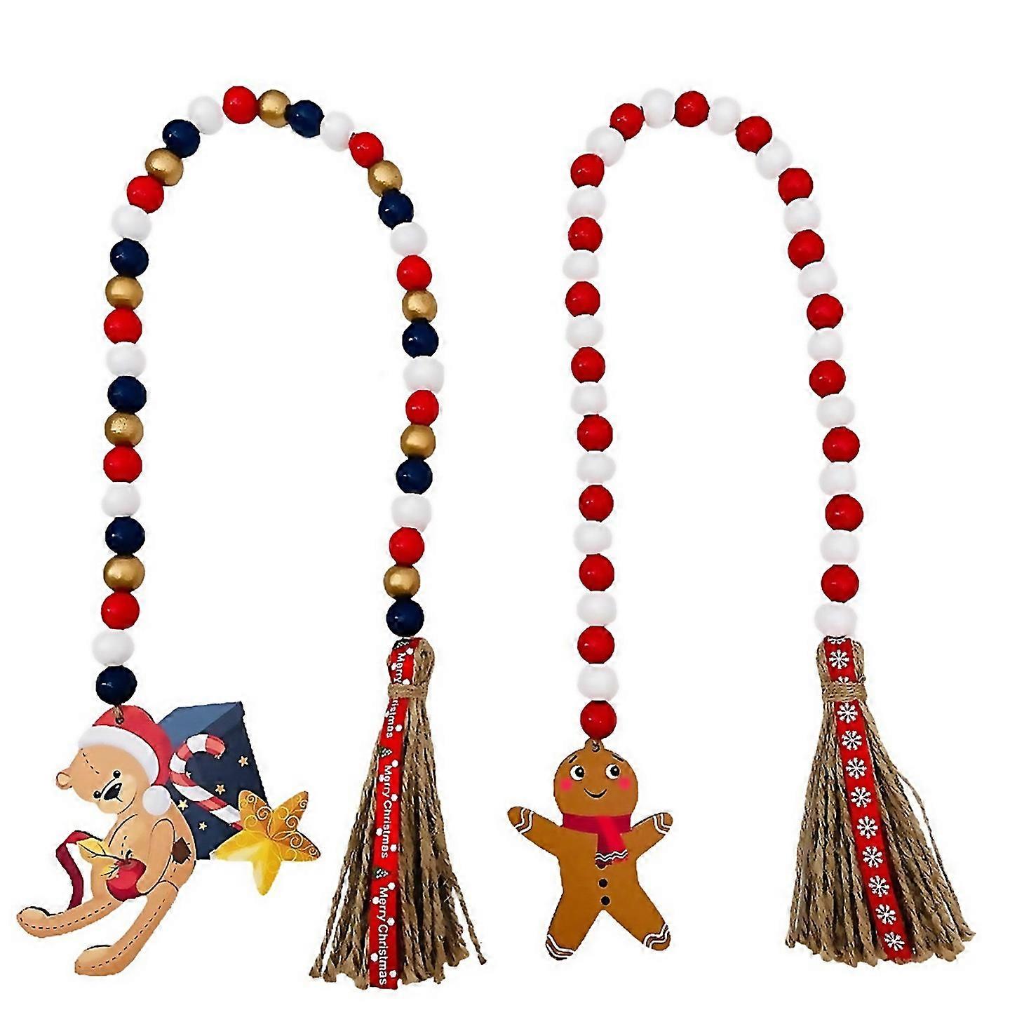 For Bear Bead String Wreath Rustic Table Decor Christmas Prayer Beads