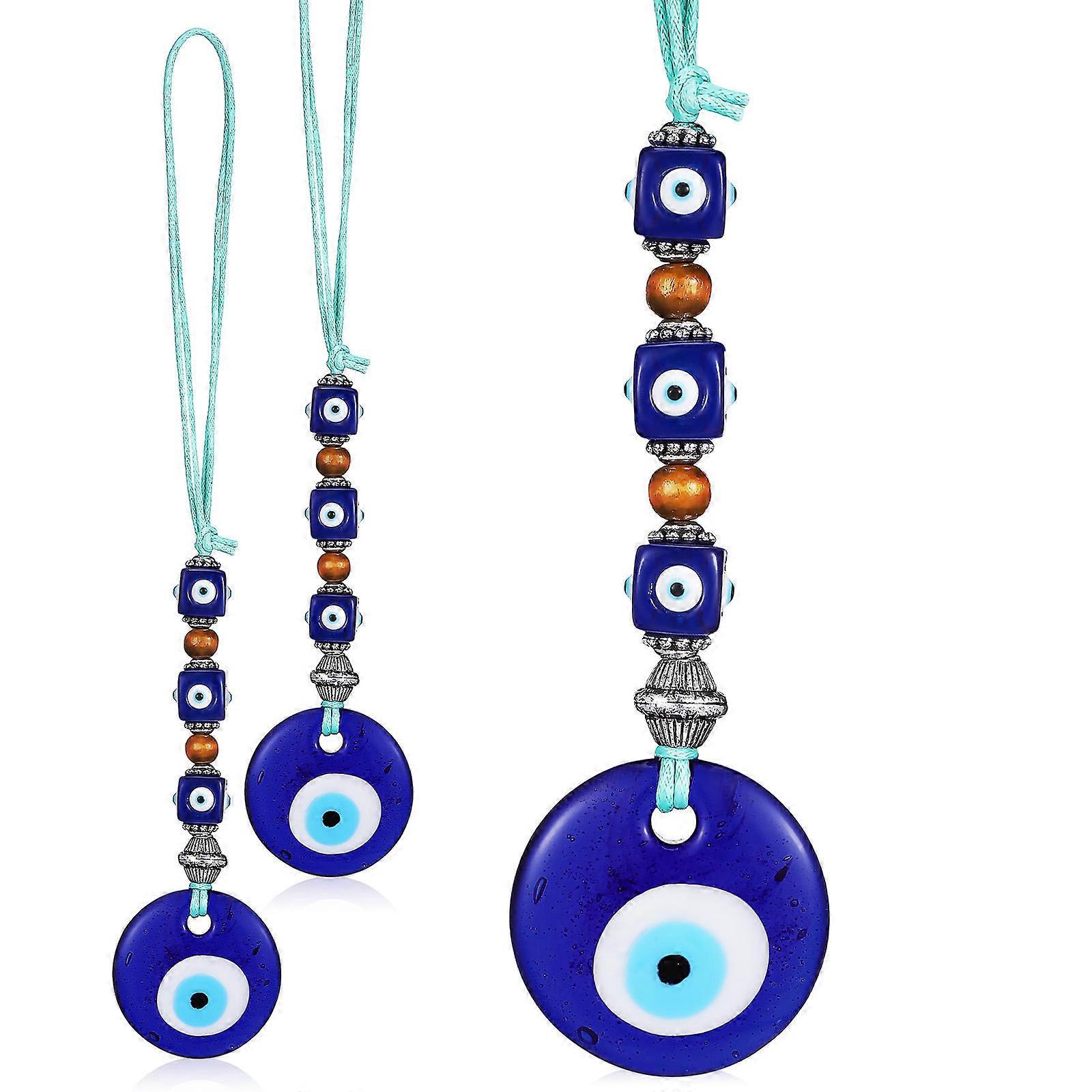 Blue Evil Eye Pendants Charms for Protection 12Pcs Design