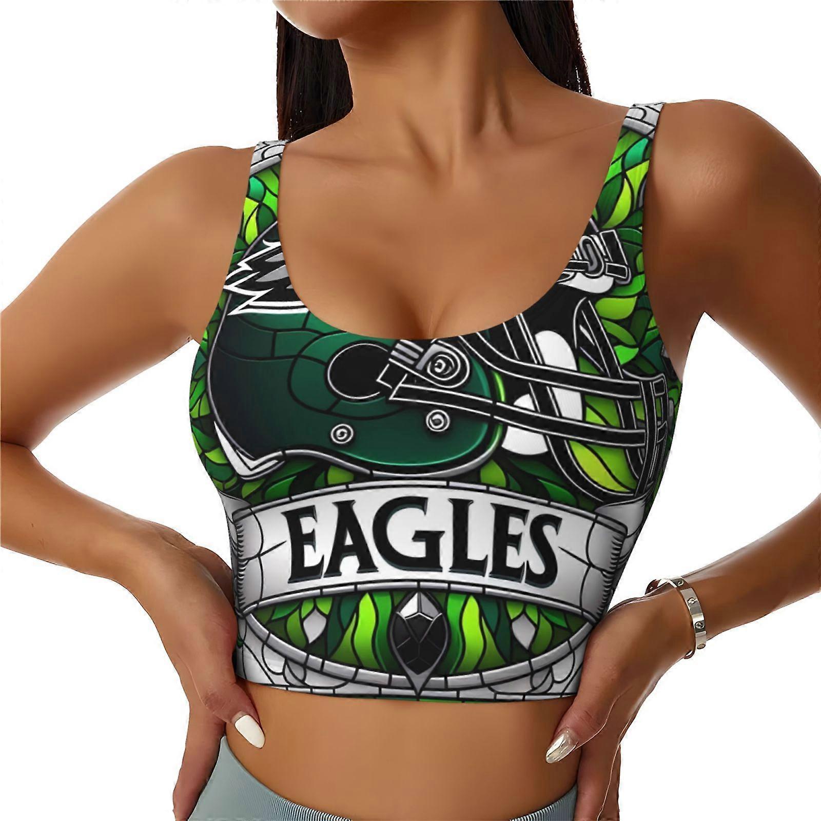 Eagles Women's Sports Vest navel exposed T-shirt Yoga Running Fitness Football Team Logo for Baseball Fans Gifts