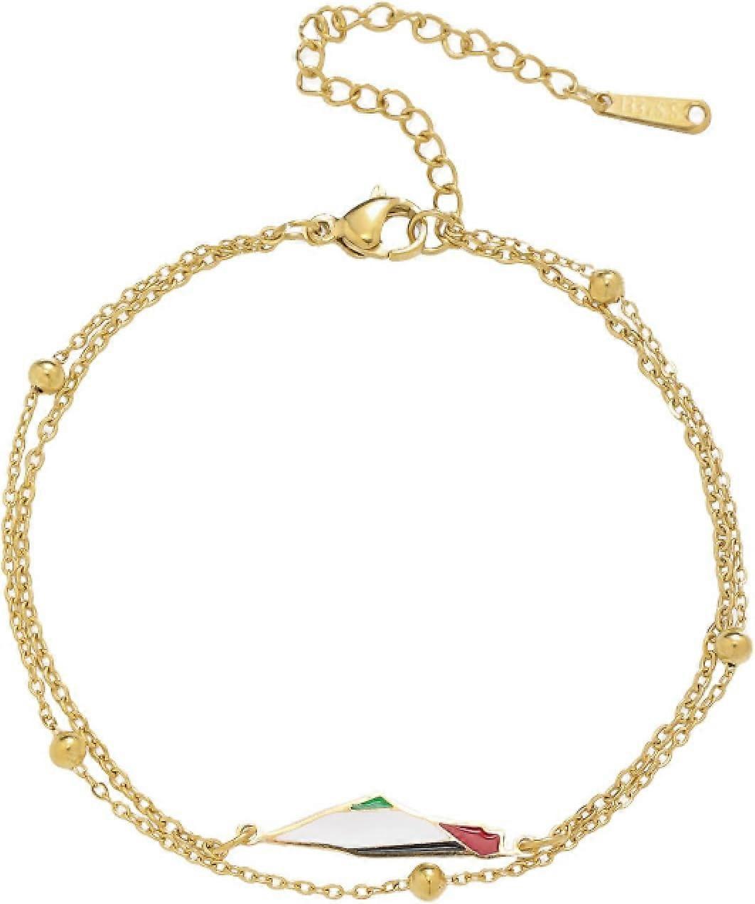 AMULWRC Women's bracelet with double bead chain