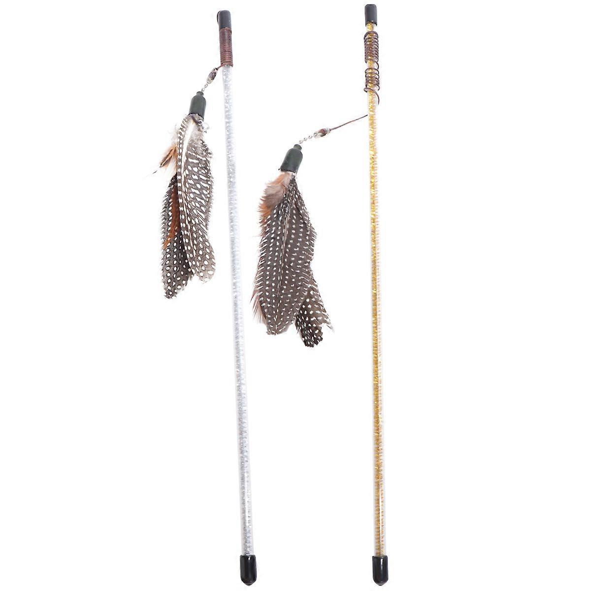 Cat Teasing Shape Cat Teaser Stick for 2Pcs