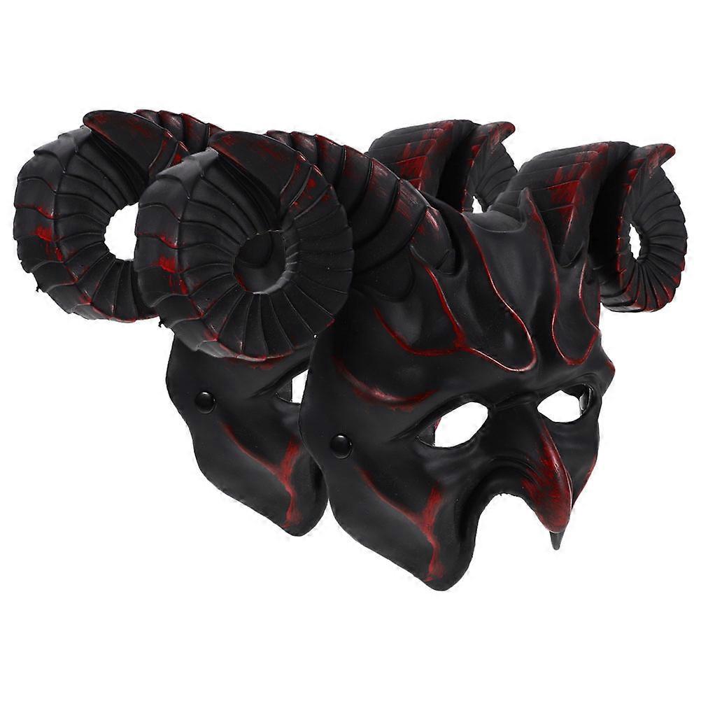 Halloween Goat Skull Mask with RAM Horns for Cosplay Party 8Pcs Half Mask