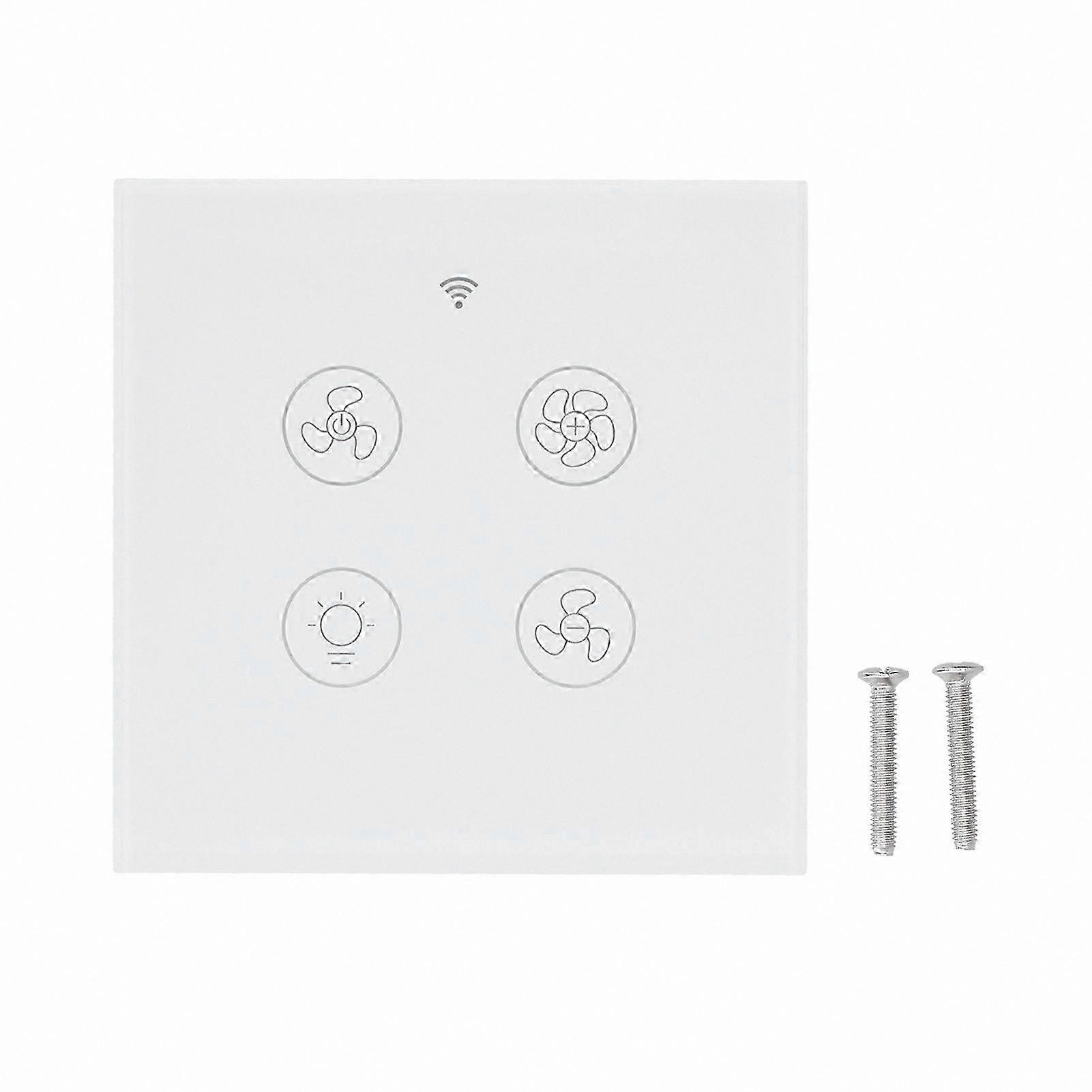 Smart WiFi Fan Light Switch with RF Remote and Voice Control, 100W White