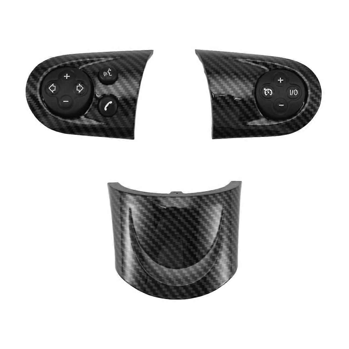 Carbon Fiber Style Car Steering Wheel Switch Button Trim Cap for R55 R56 R57 R58 R59 R60 R61
