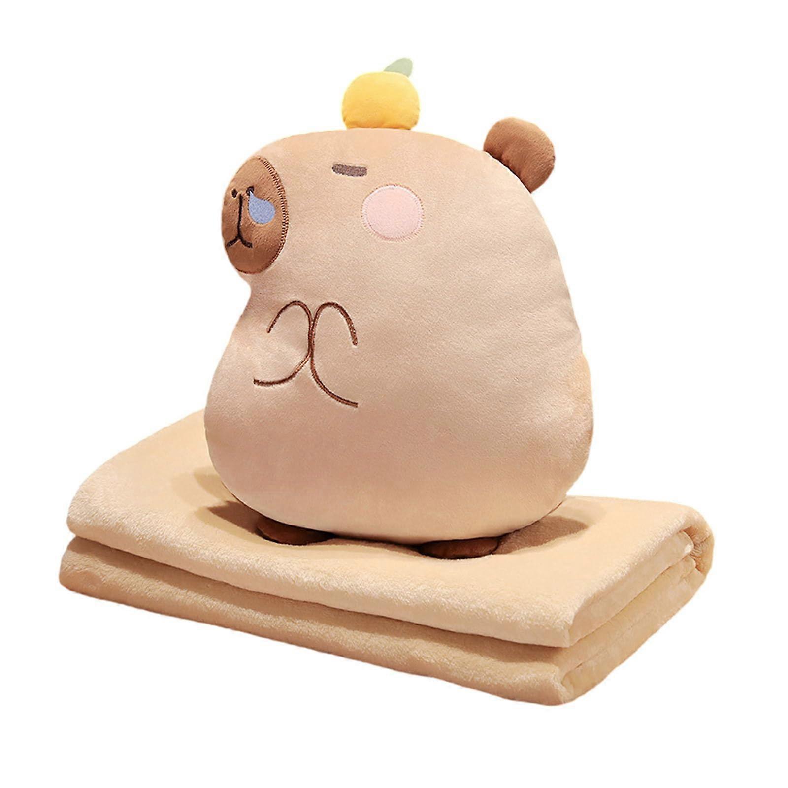 2 In 1 Animal Pillow And Blanket Set For Office Nap, Chair Cushion, Soft Plush Material, Portable Size