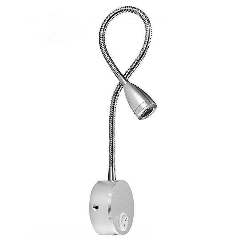 Home Wall Lamp LED Bedside Reading Light Flexible Gooseneck for Bedroom Use Aluminium 1Pack