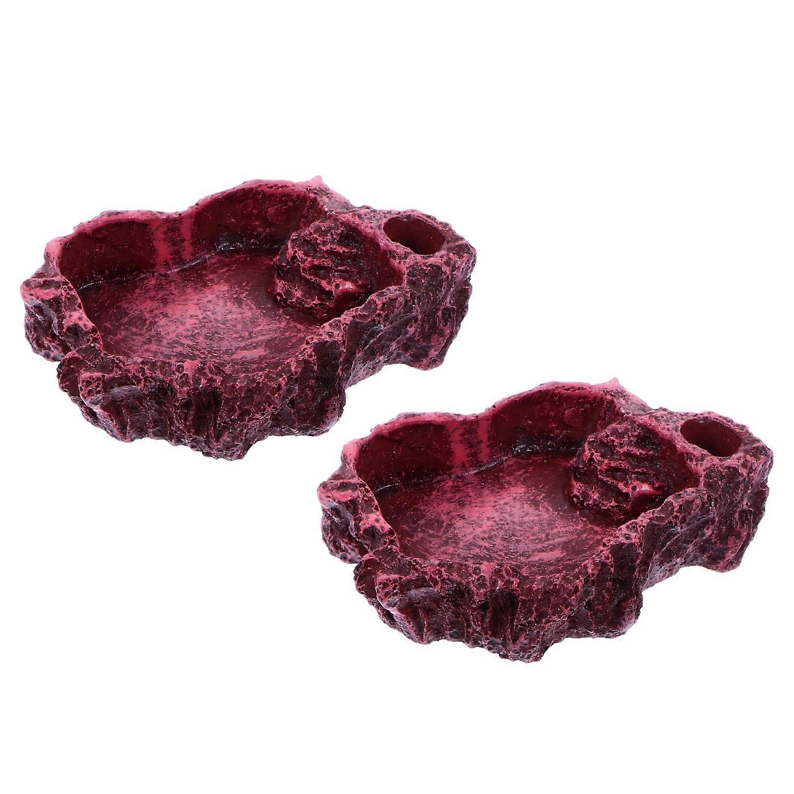 Reptile Feeding Bowl Dish for Pet Lizards Including 6Pcs Decorative Bowls