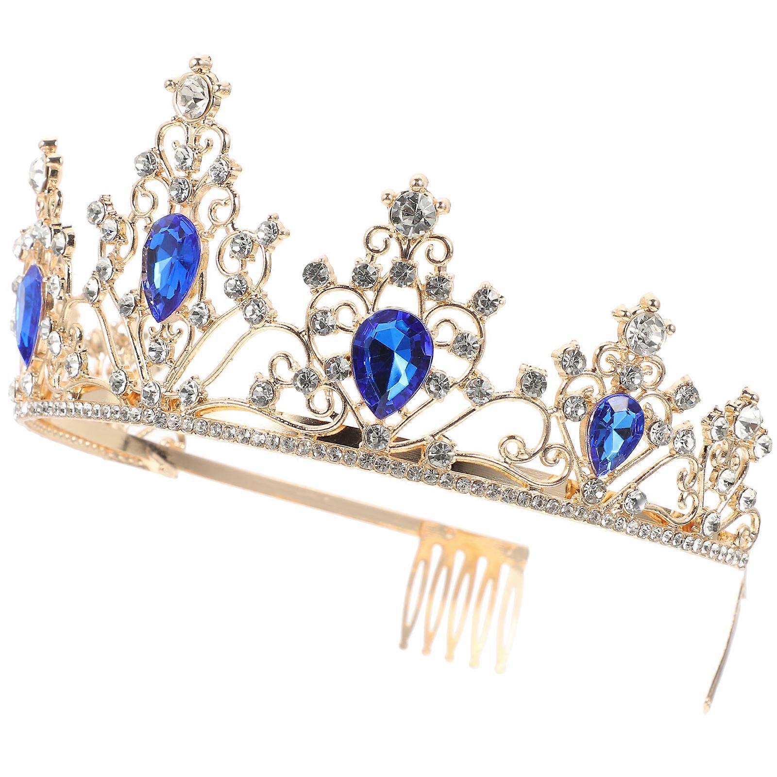 Wedding Tiara for Bride Piece 5Pcs Blue Crowns
