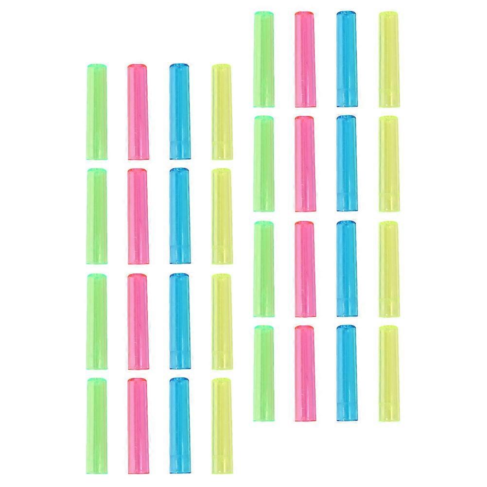 Pencil Plastic Caps Transparent Protective Covers for 100Pcs Students