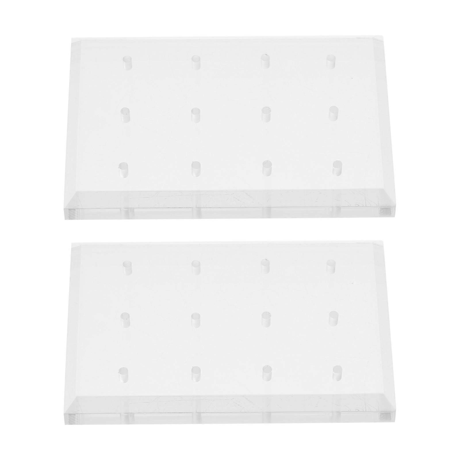 Nail Drill Bits Organizer Base 2Pcs Durable Square Display Stand for Nail Art and Workbench Organization With Stylish Acrylic Finish