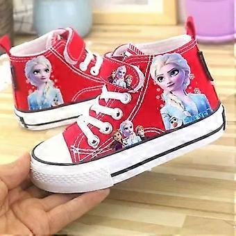 Disney barnskor i tyg för flickor, höga sneakers för pojkar, nya höst- och vinterskor, vardagsskor, Elsa, prinsessskor, halkfria
