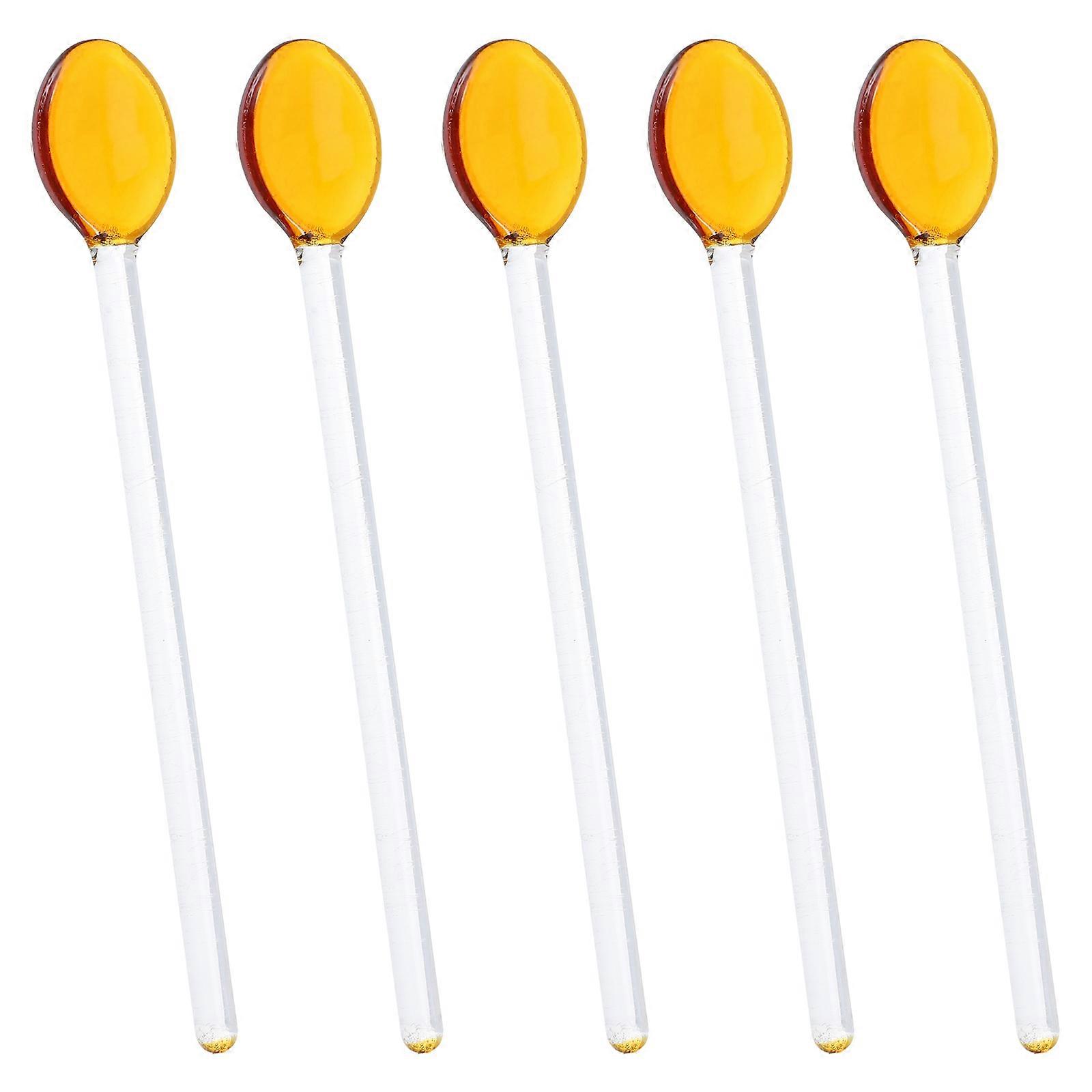 Long Spoon Assorted Color 25 Pcs Glass Coffee Stir Sticks For Tea Time Practical Stirring Tools