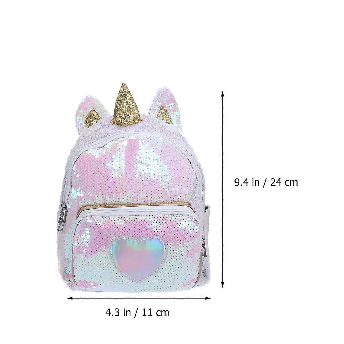 Unicorn Campus Bag Unicorn Sequin Backpack for Storage 1Pcs Portable Travel Bag