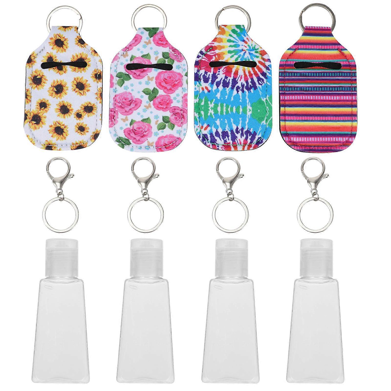Trapezoidal Lotion Bottles Lobster Clasps Storage Carrying Mini Toiletry Bottles 4Pcs