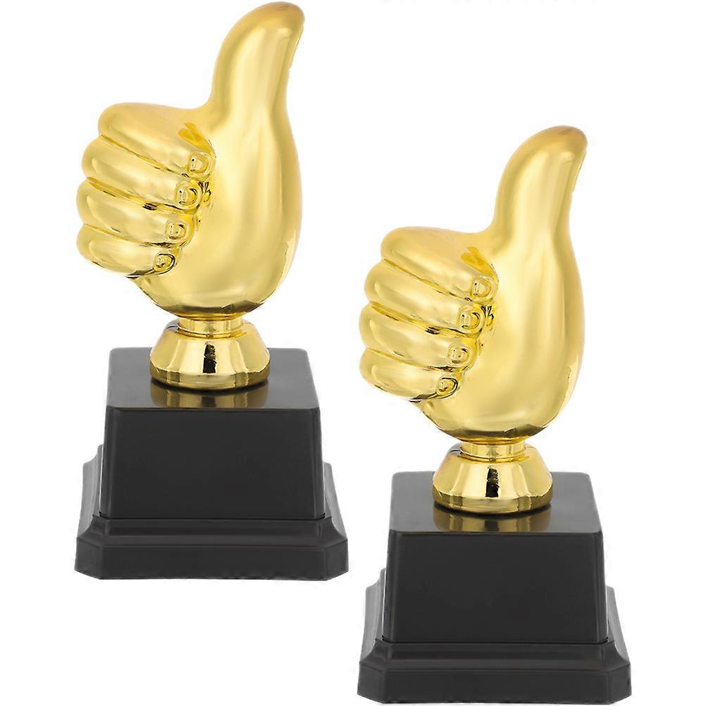 2Pcs Thumb Trophy Award Trophy for Competitions and Parties in Multi Plastic Material